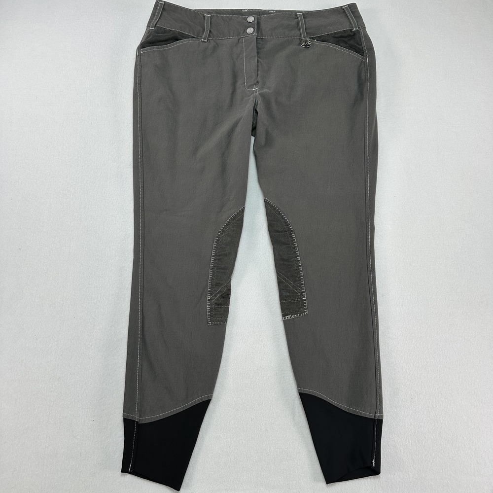 Equine Couture Natasha Breeches Pants Womens 34 Gray Sportif Ankle Riding Horse